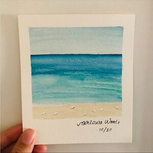 handmade watercolor ocean painting